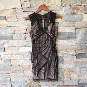 Aidan Mattox Black beaded cocktail dress